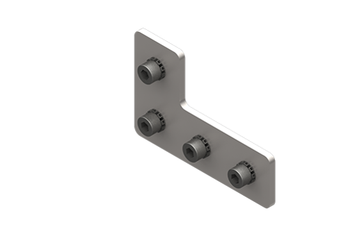 L-shaped fixing plate, length 70 mm, with screws - MFI-A233