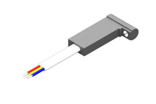 Magnetic sensor for C-slot, series SN, magnetoresistive PNP N.O., 6/30 Vdc, 0.2 A, flat PVC cable 3x0.14mm², length 0.3 metres with M8 connector with lock nut - SN3N203-G