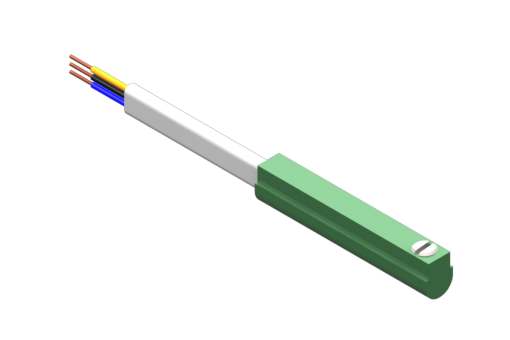 Magnetic sensor for C-slot, series SSY, NPN digital output, sensitivity 25G, low hysteresis, power supply 24Vdc, 0.2A, flat PVC cable 3x0.14mm², 2.5m - SSY4M225-G