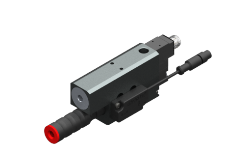 Vacuum pump EJ-BSV-MEDIUM-HV-2 with integrated holder and silencer, on/off vacuum SV NO, 24Vdc, 1.2W, M8 3 poli, IP54, G3/8'' vacuum port and NPN pre-set valve -70 kPa - 3030218