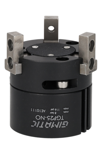 Self-centering parallel pneumatic gripper with three jaws, Ø25 mm, 2-8 bar, M5 - TGP25-NO